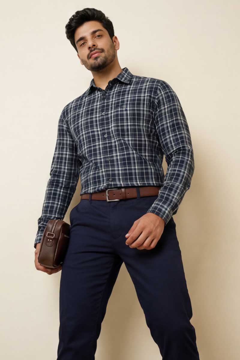 Classic Heritage Blue Plaid Shirt - A-Blue - 3