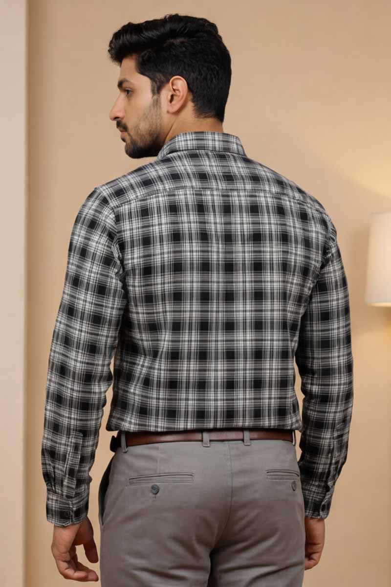 Cloud Ash Grey Plaid Shirt - Grey - 6