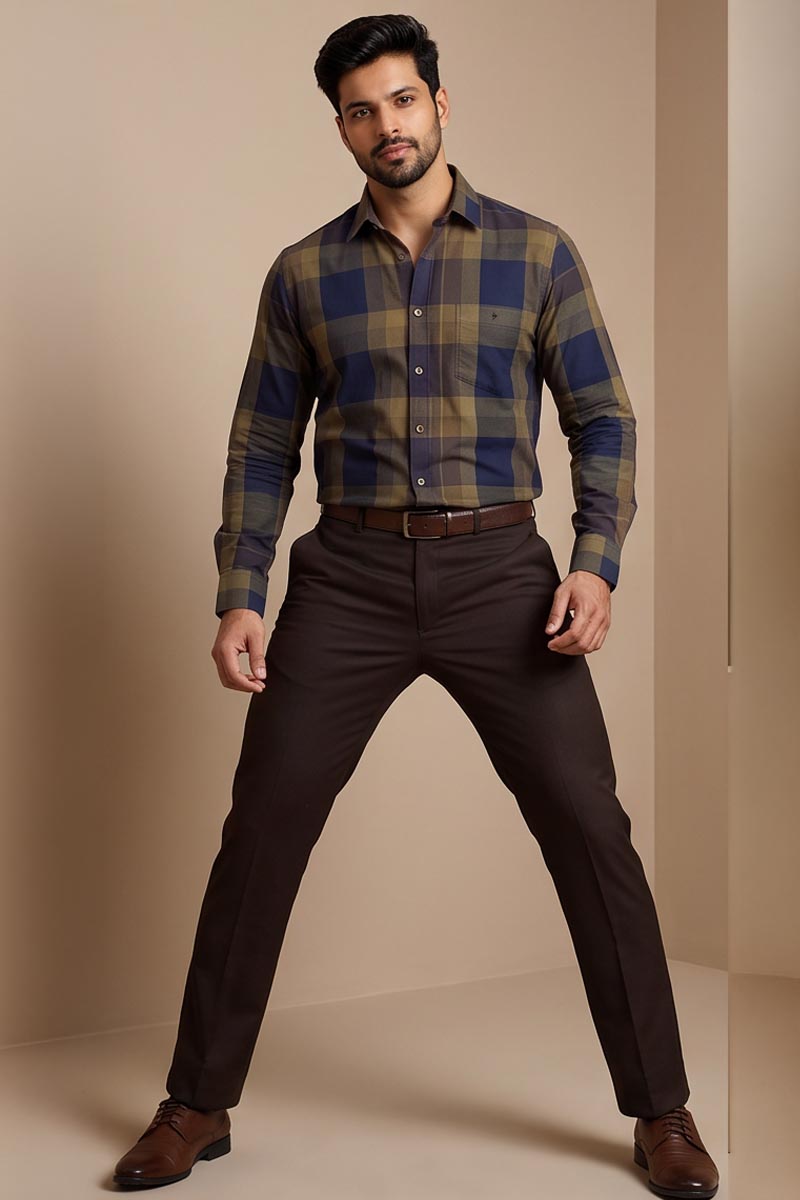 Walnut  Check Shirt - Brown - 4