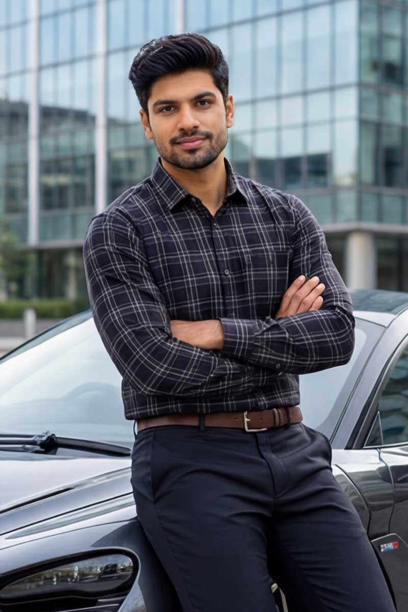 Global Check Series Shirt – Maroon - 2