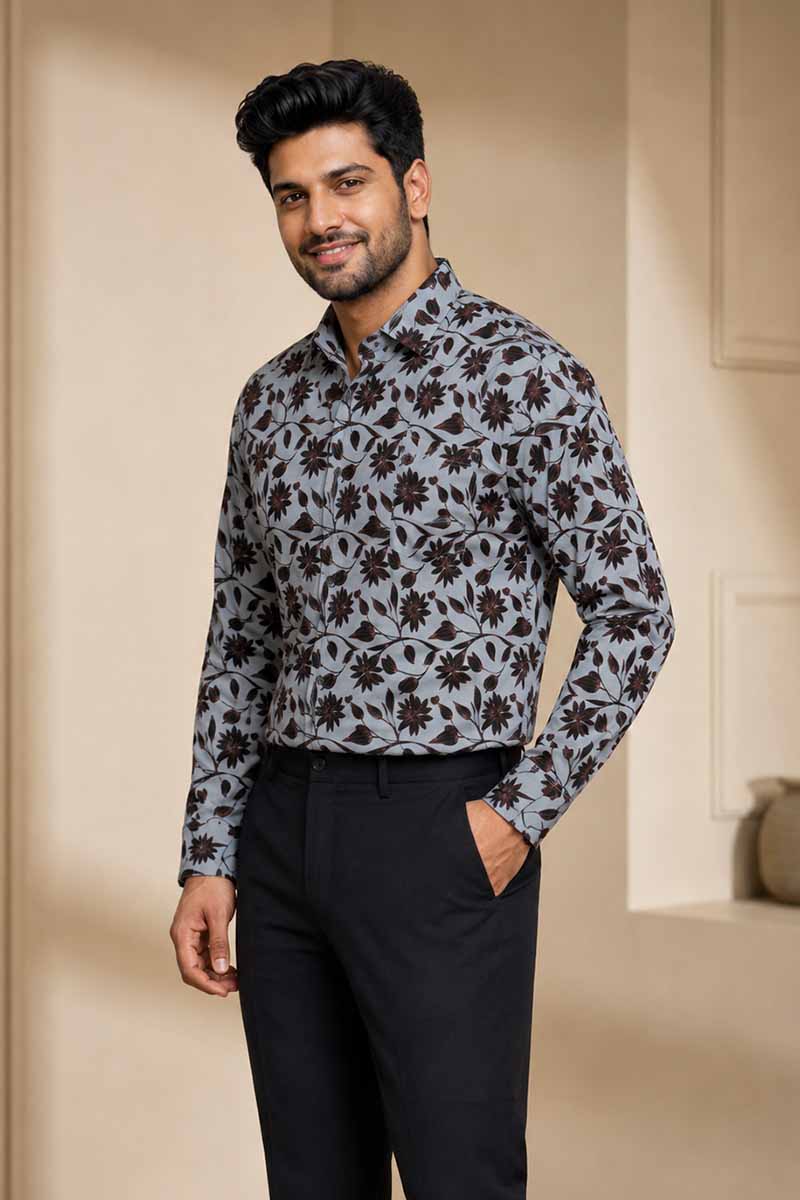 Ivory Brown Abstract Shirt - D-Brown - 5