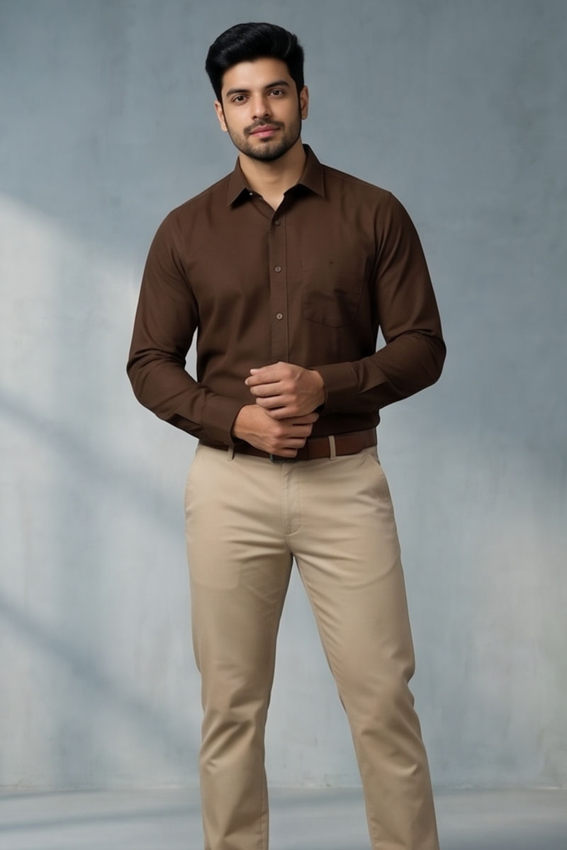 Royal Brown Formal Shirt - Brown