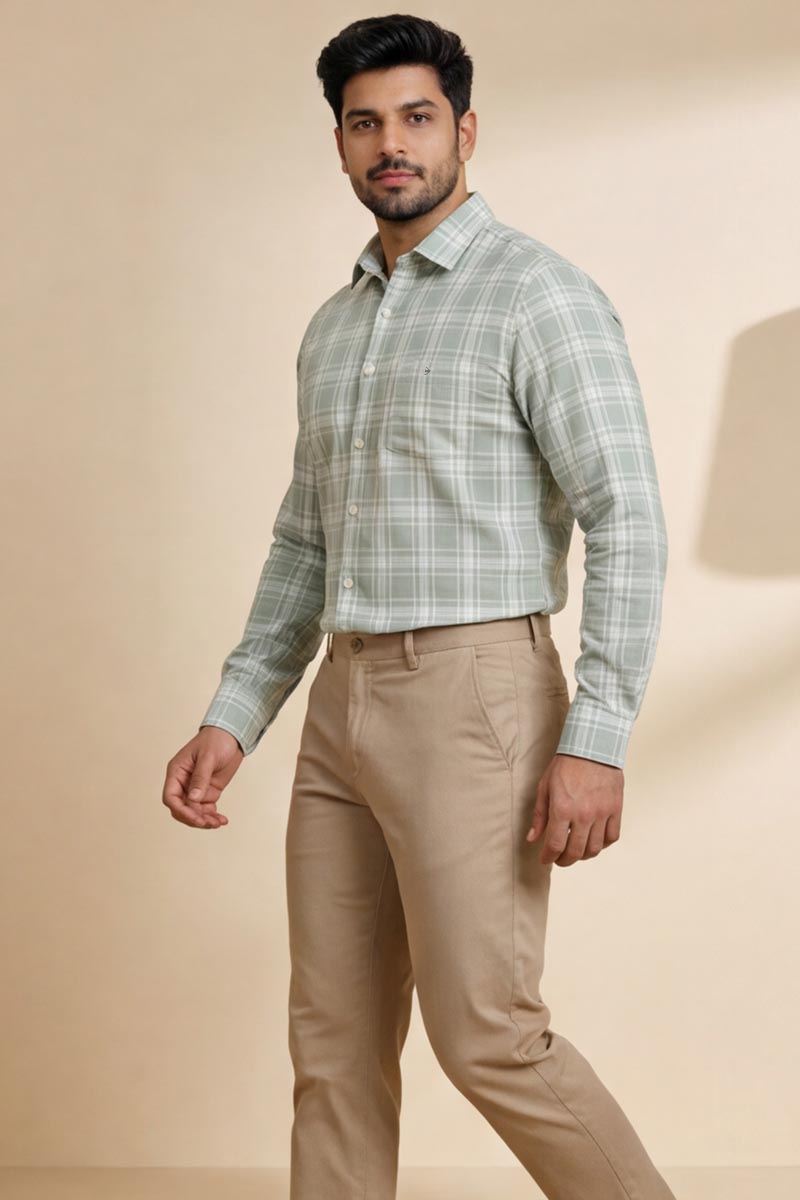 Urban Green Check Shirt - M-Green - 4
