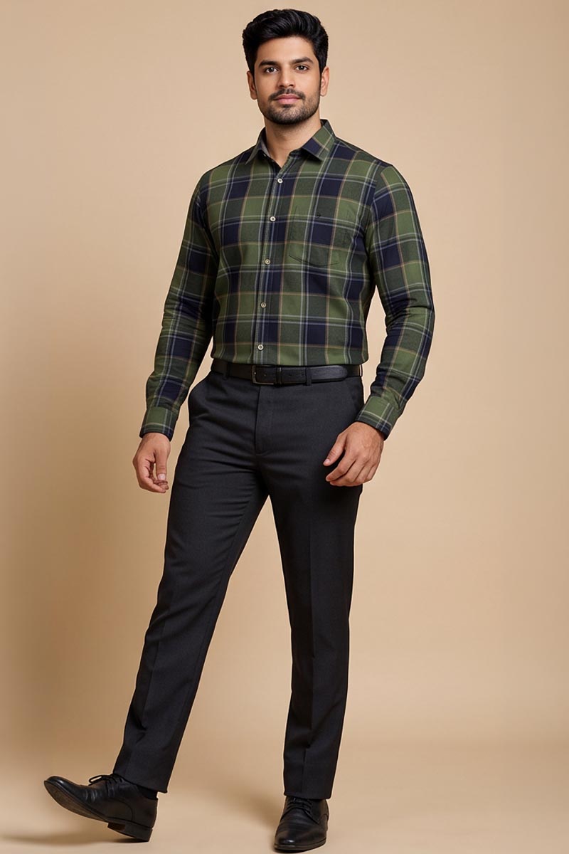 Evergreen Checked Shirt -Green - 4