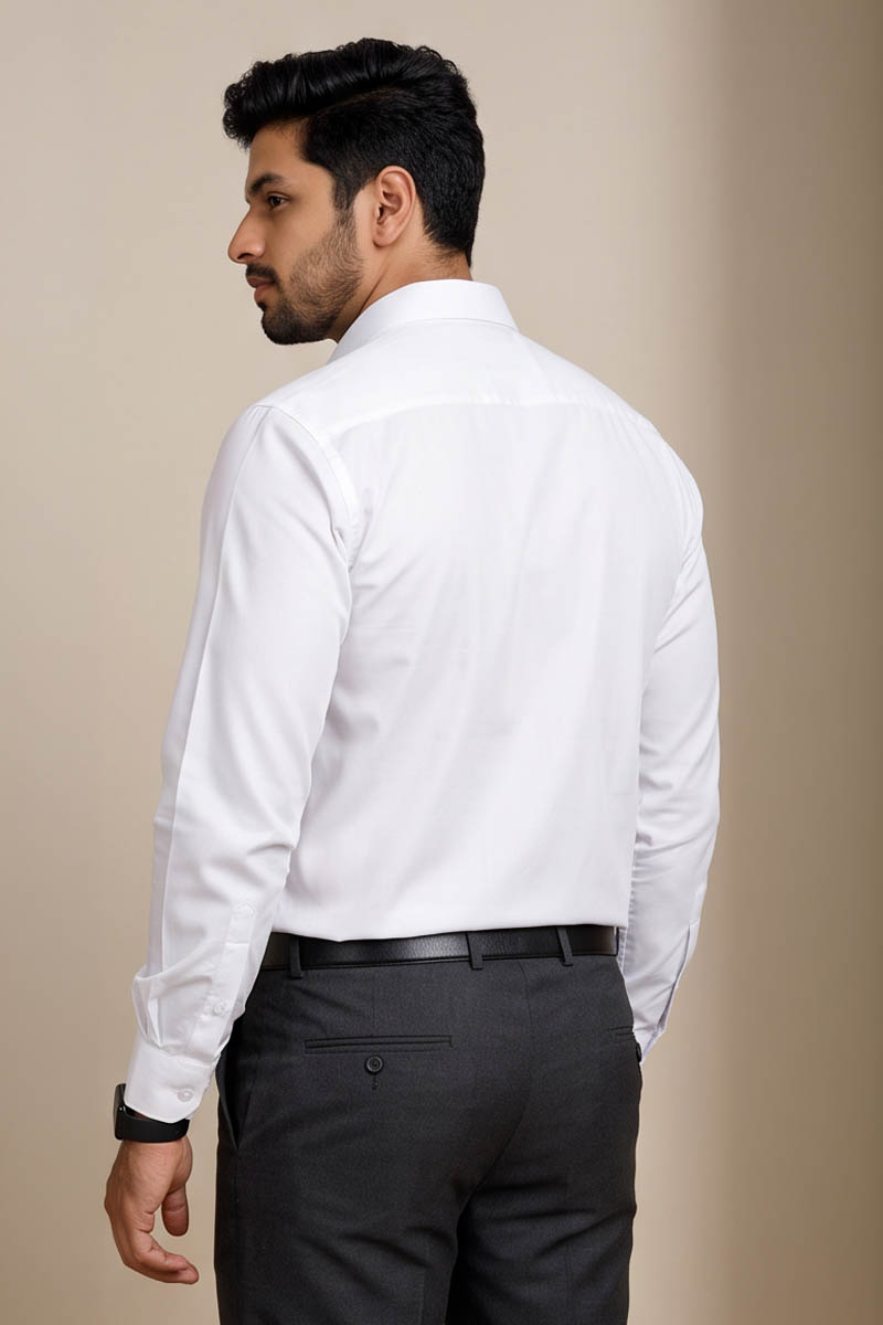 Premium White Formal Shirt -White - 6