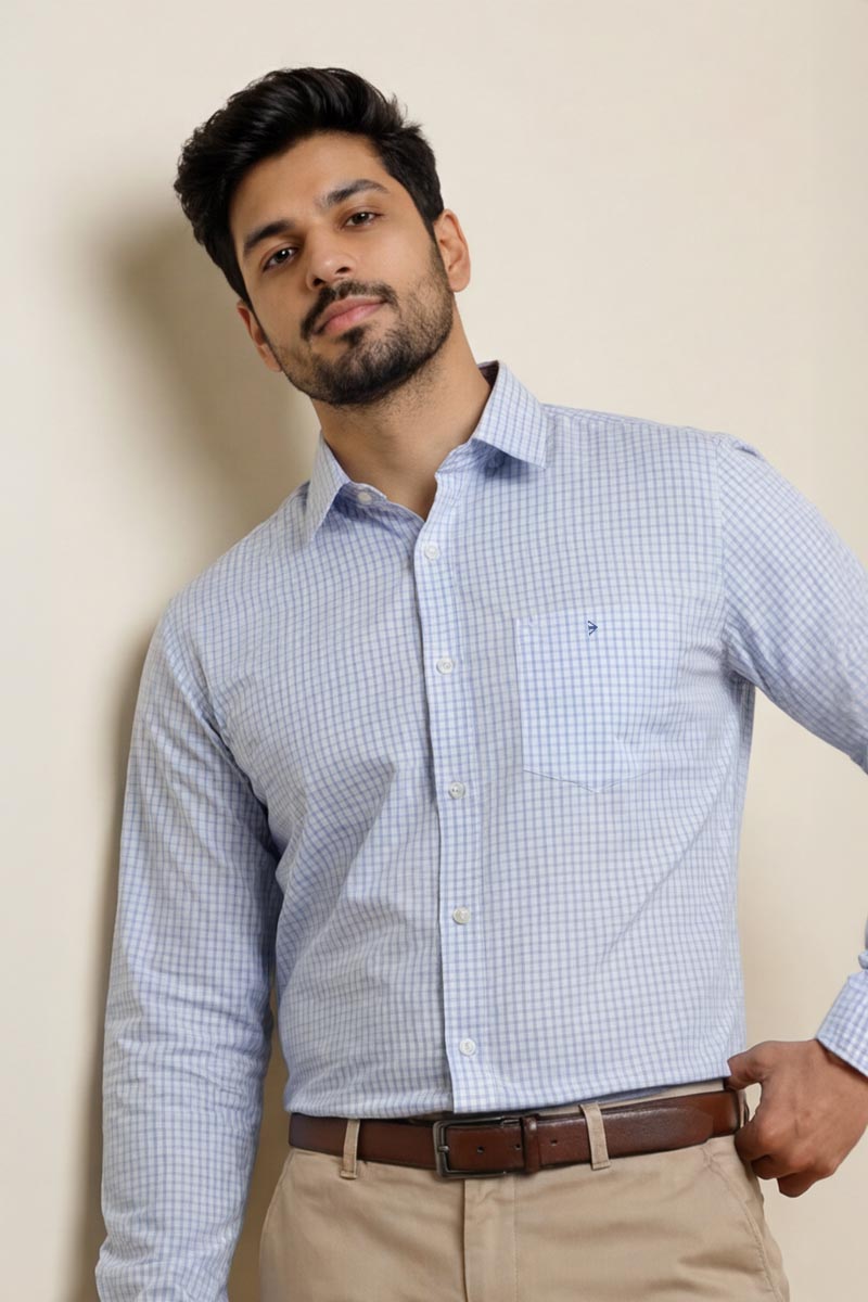Royal Blue Stripe Classic Shirt - Blue - 4