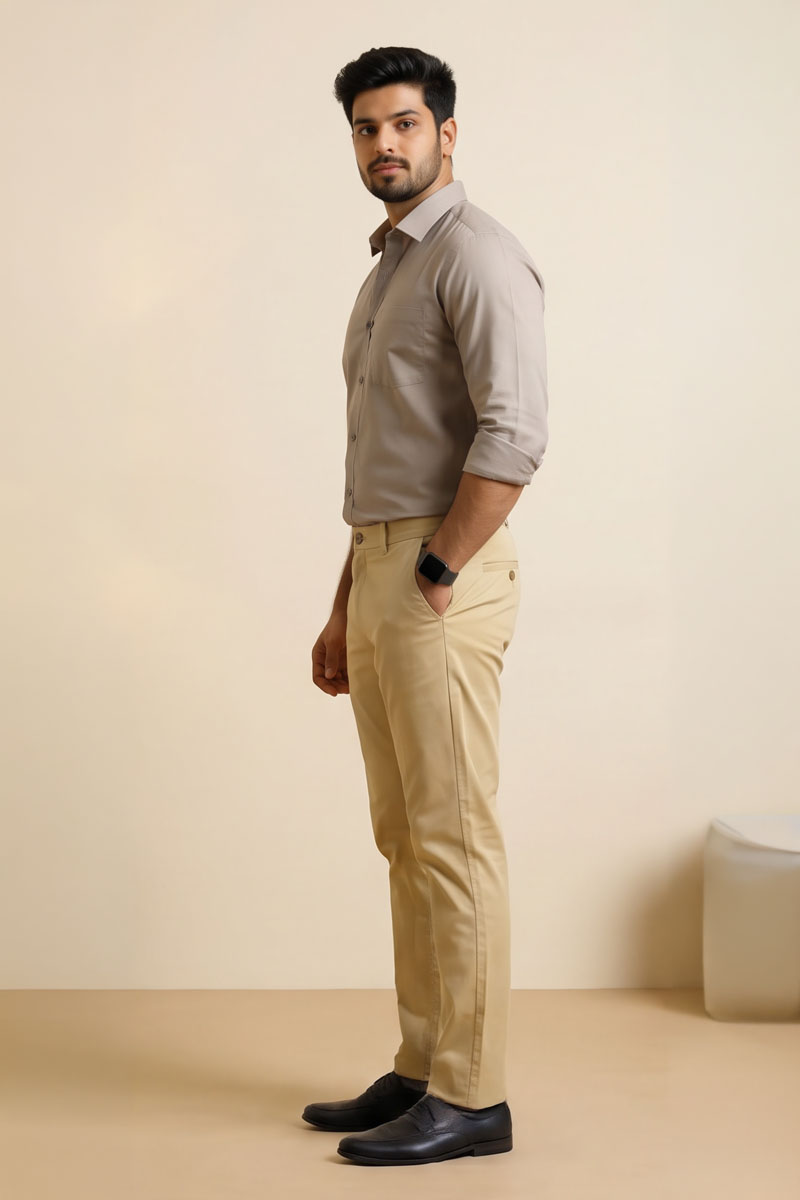 Elite Fawn Office Trousers - Fawn - 2