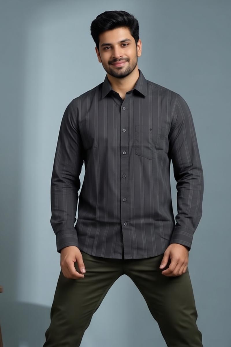Urban Charcoal Stripe Shirt - D-Grey - 2