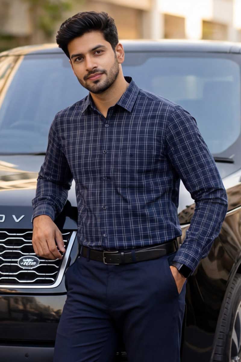 Global Check Series Shirt – Blue - 5