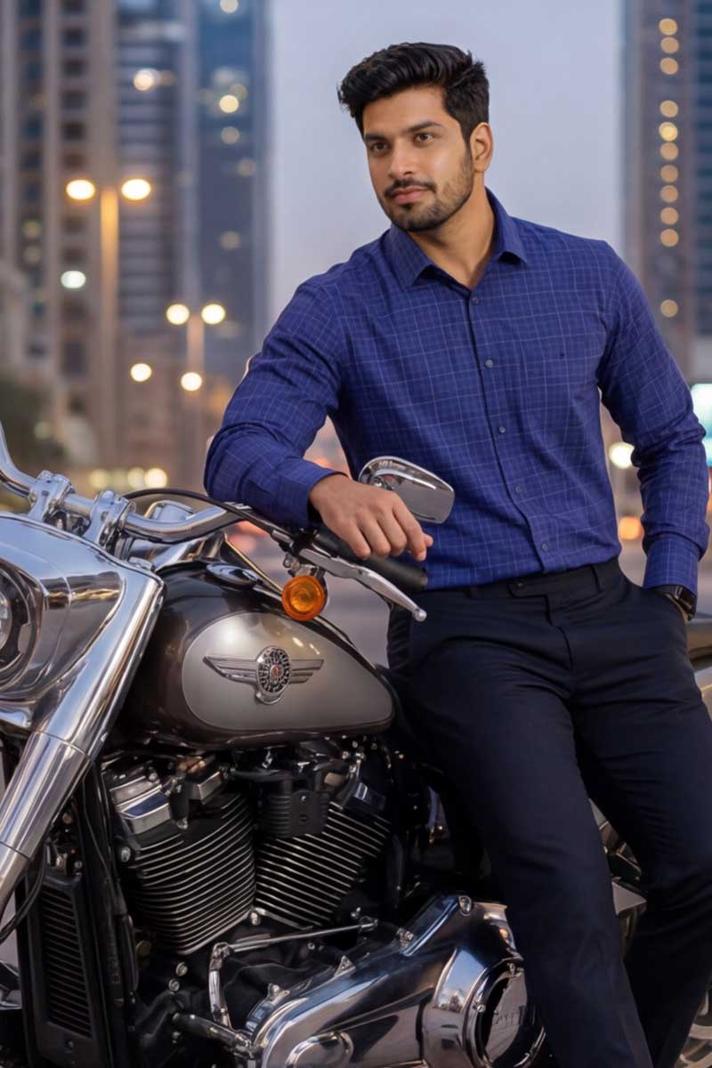 Metro Check Formal Shirt – Blue - 5