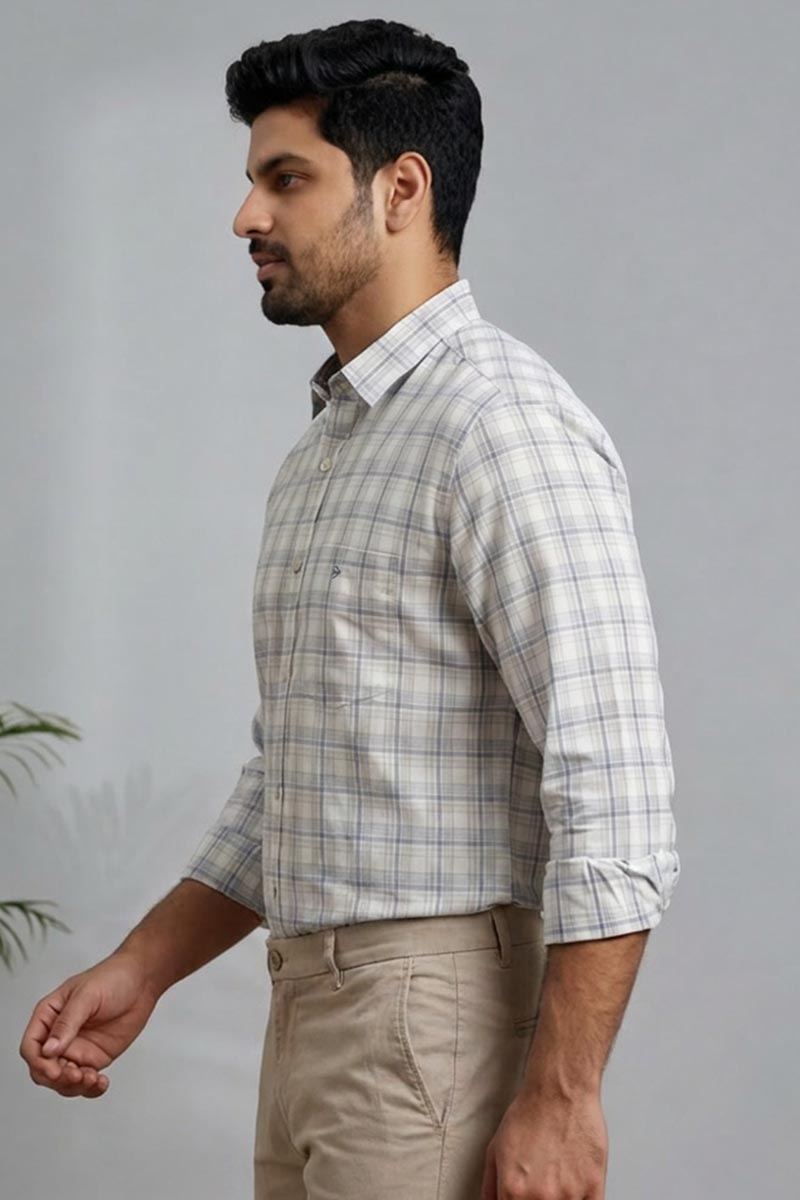 Signature Blue Plaid Shirt-Blue - 5