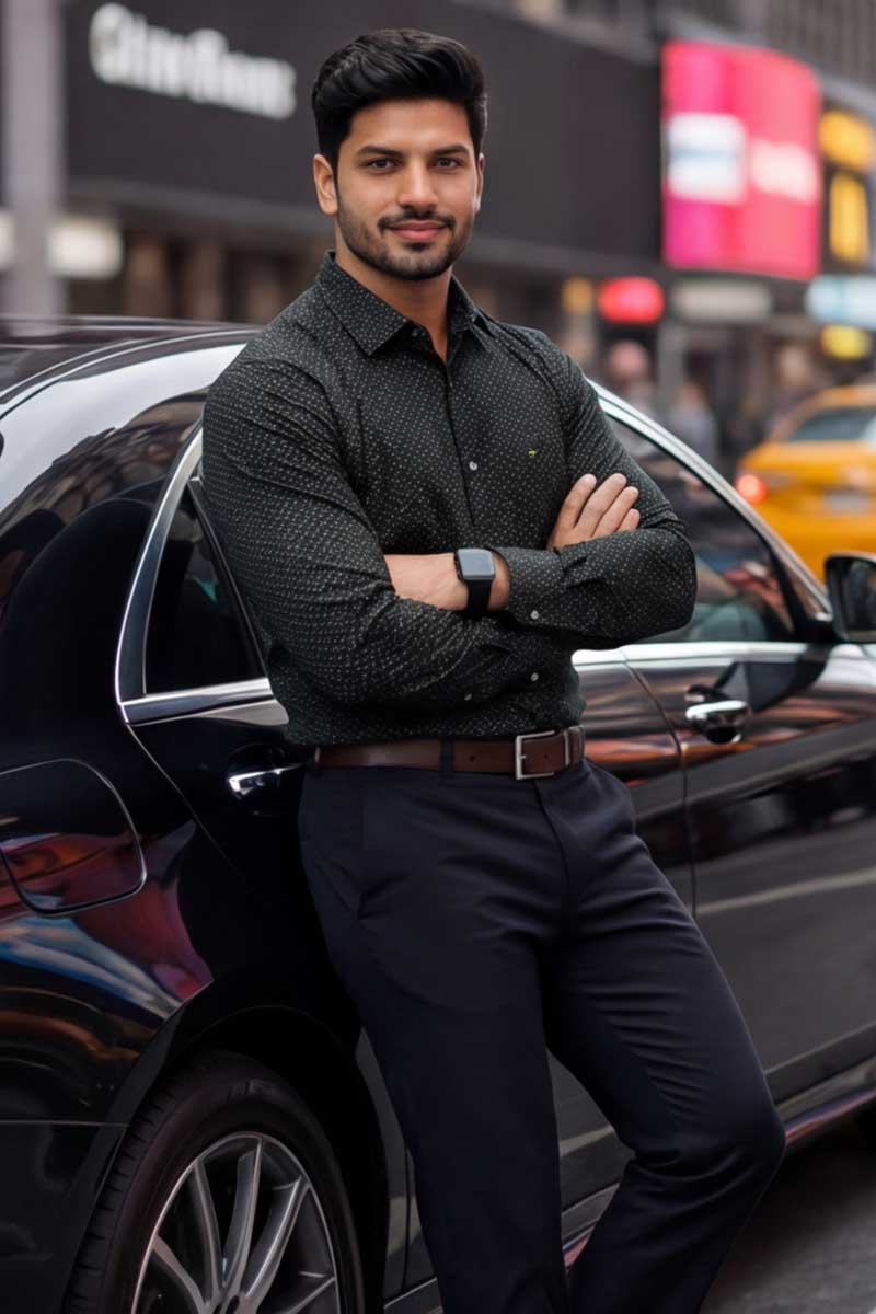 Urban Sophisticate Printed Shirt (Black) - 5