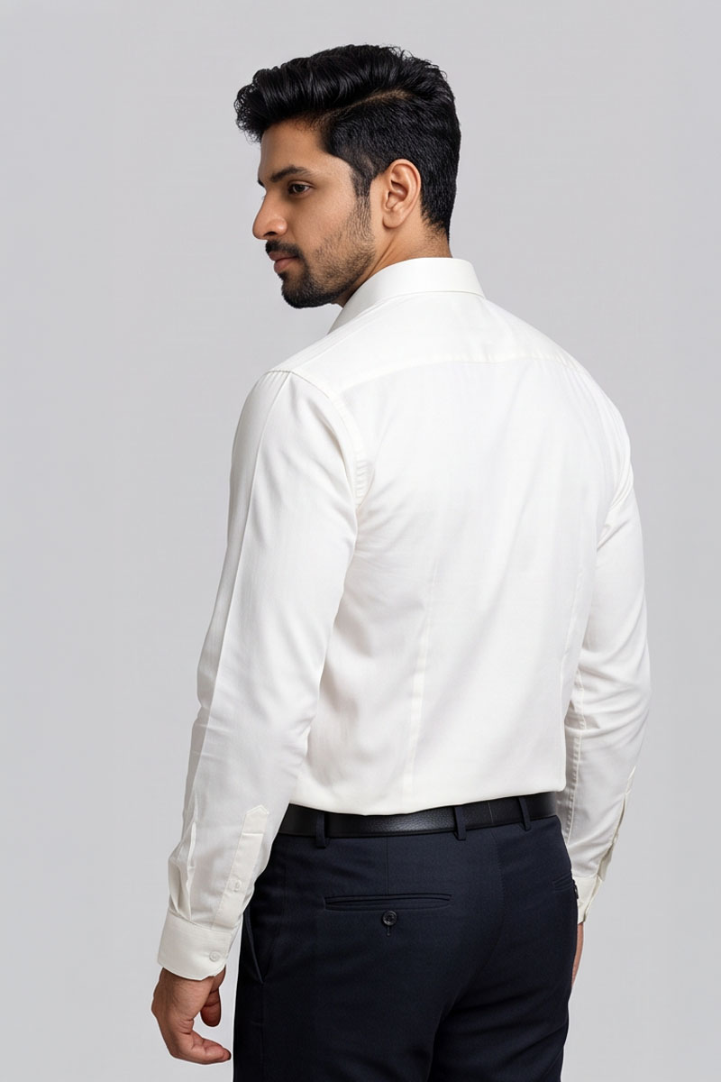 Classic Off-White Office Shirt -Half-White - 6