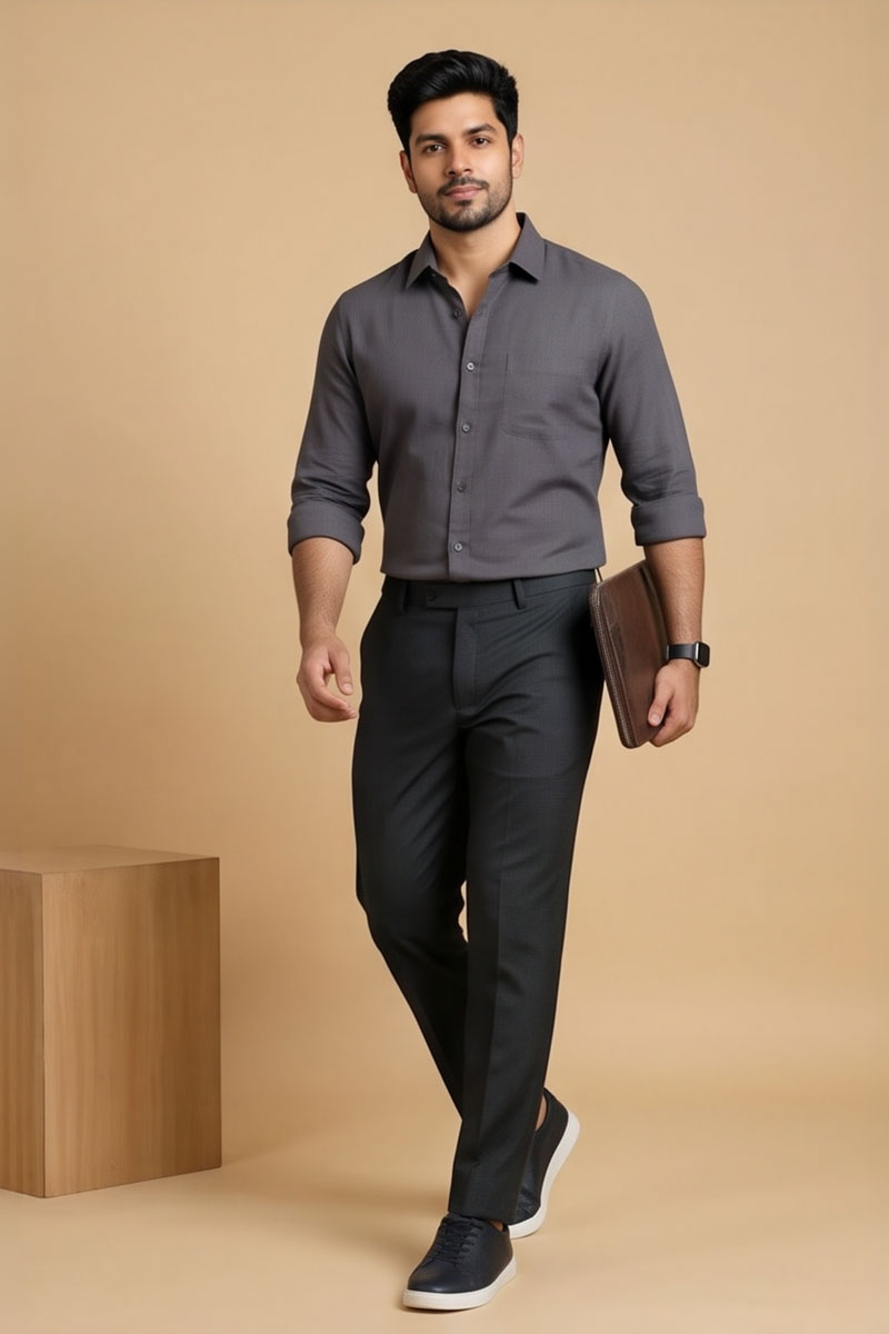 Modern Tailored Fit Trousers - Black - 6