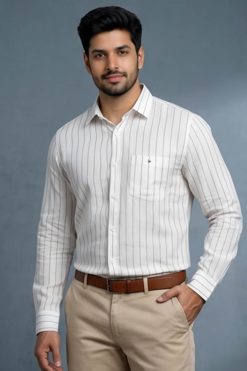 Walnut Stripe Shirt - Brown