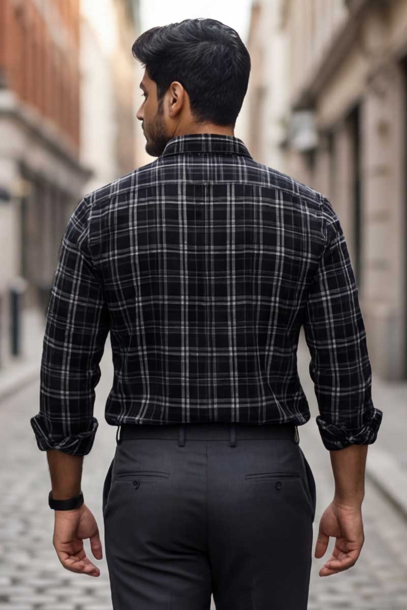 Black Checks Global Line Shirt (Smart Fit - Full Sleeves)_RGGL-1802 - 6