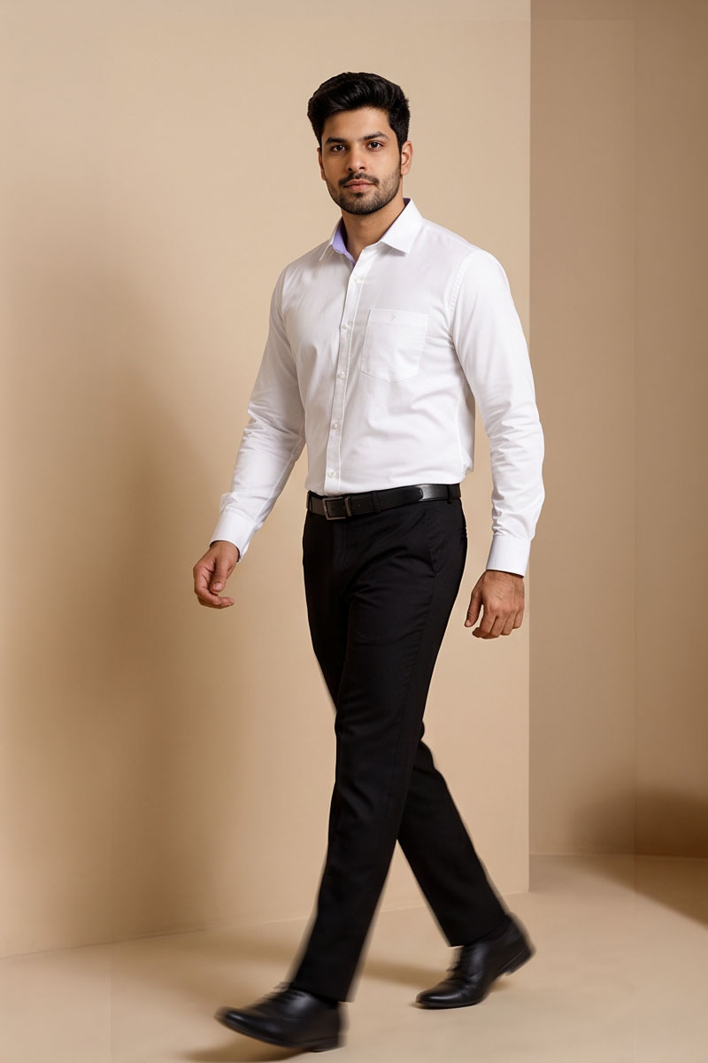 Executive White Formal Shirt -White - 3