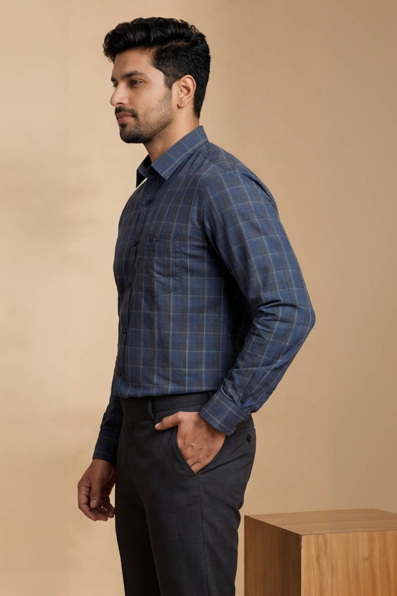 Aqua Blue Stripe Classic Shirt - A-Blue - 5
