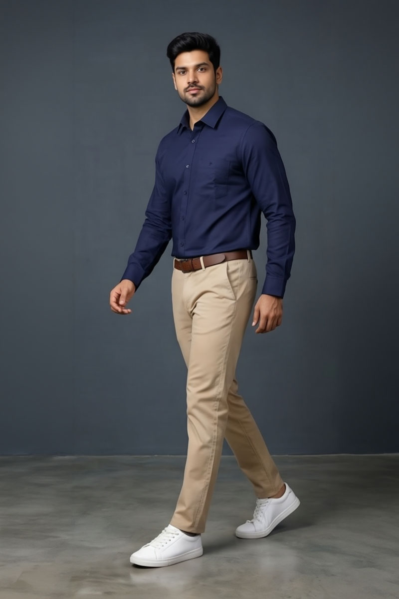 Navy Blue Classic Shirt - Navy - 3