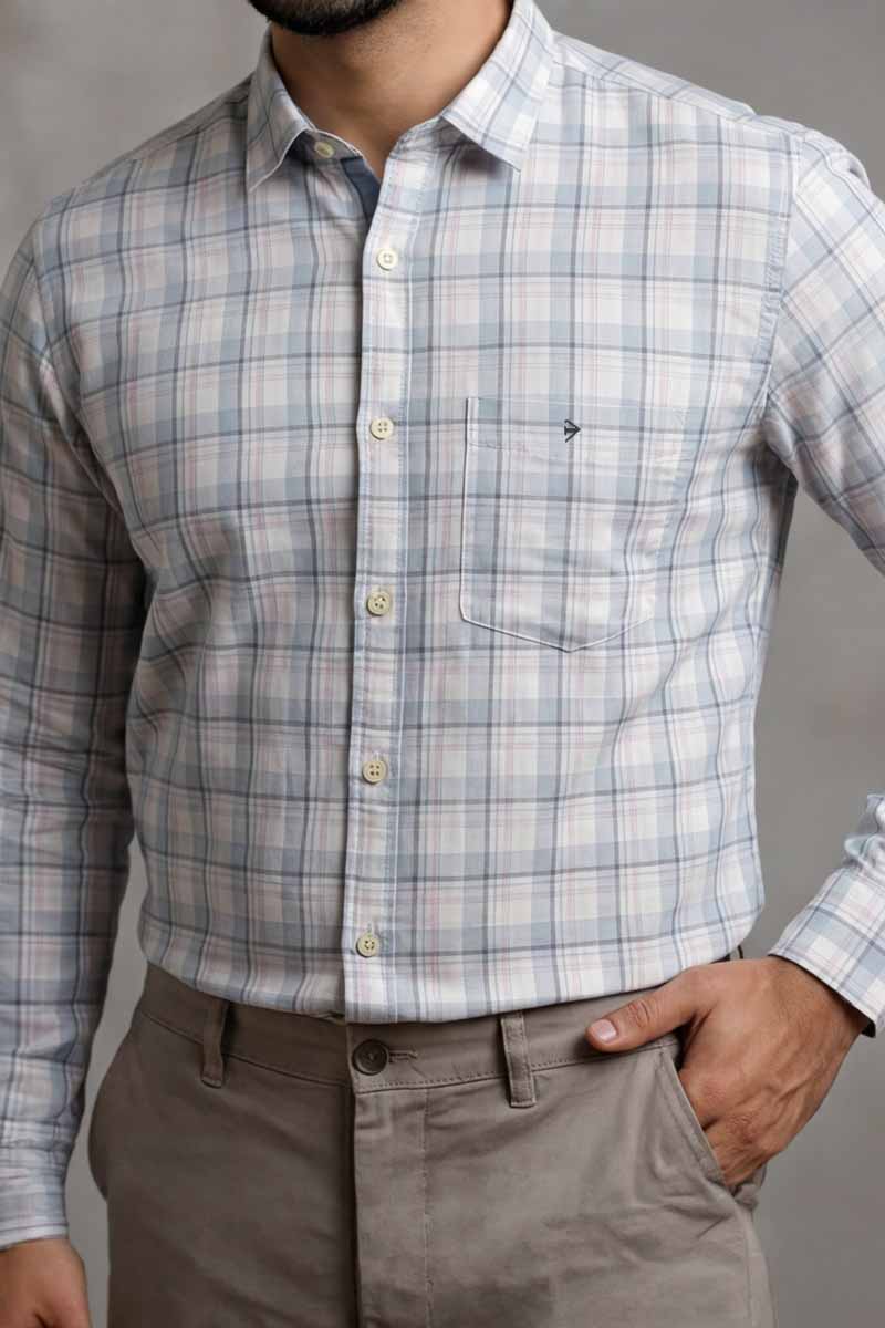 Signature Blue Plaid Shirt-Blue - 2