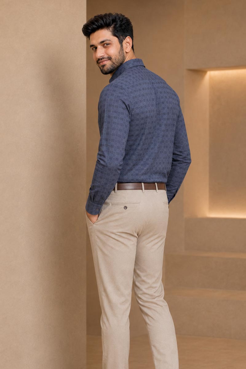 Charcoal Royale – Textured Formal Shirt -Grey - 6
