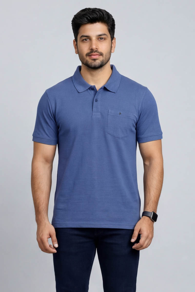 Smart Casual T-Shirt - Blue-Melange