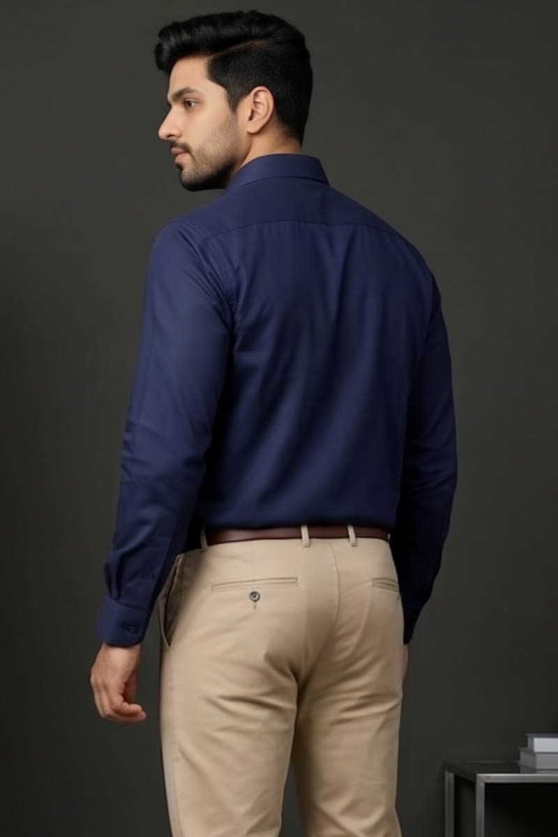 Navy Blue Classic Shirt - Navy - 5