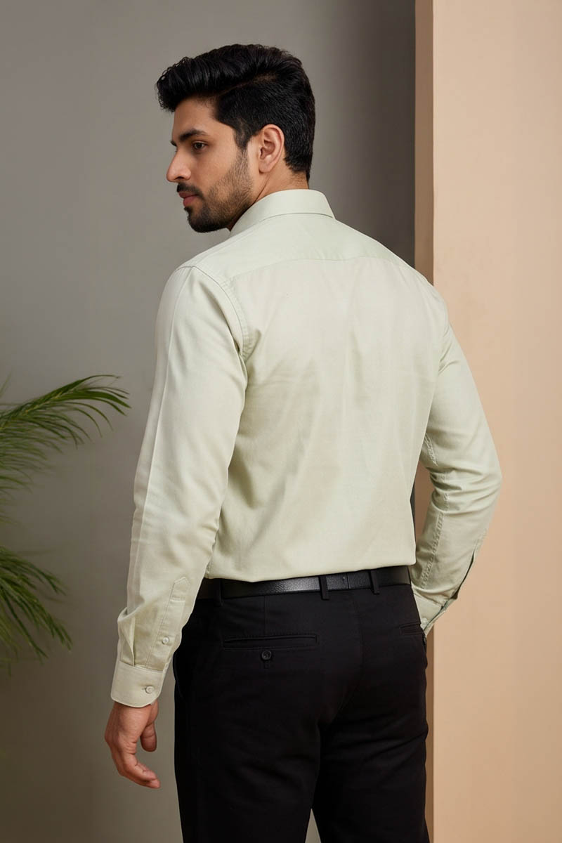 Pale Sage Green Formal Shirt-S-Green - 6