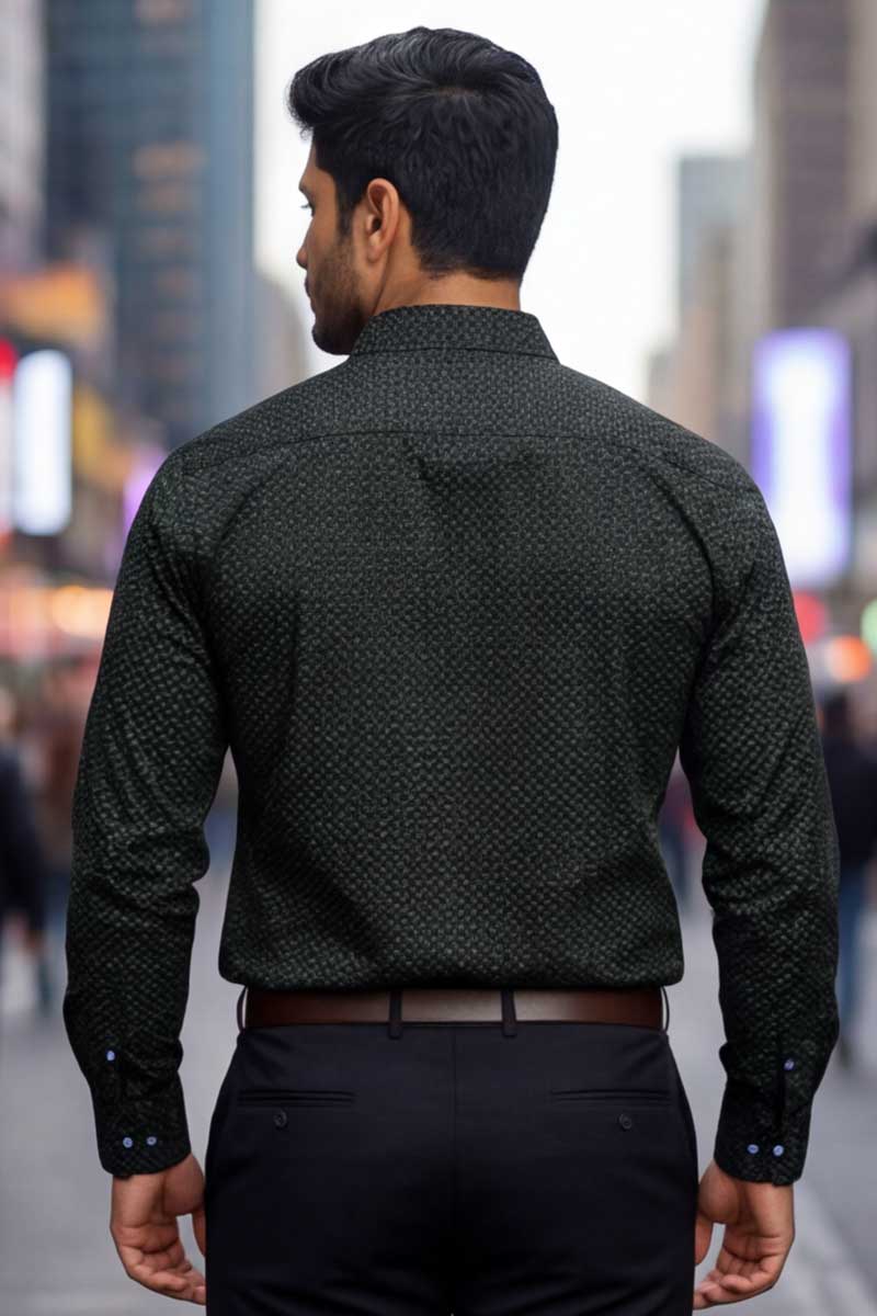 Urban Sophisticate Printed Shirt (Black) - 6