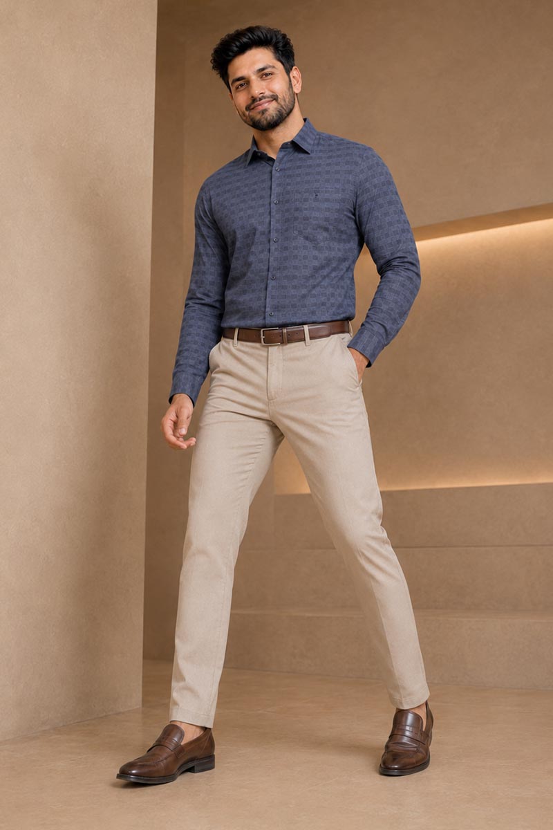 Charcoal Royale – Textured Formal Shirt -Grey - 5
