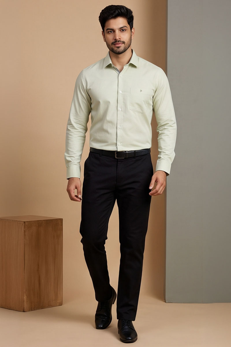Pale Sage Green Formal Shirt-S-Green