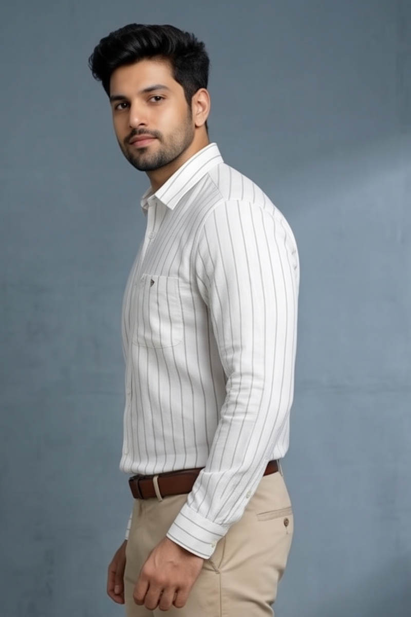 Walnut Stripe Shirt - Brown - 4