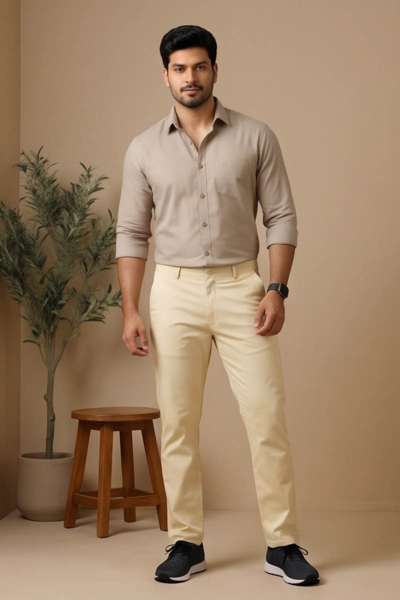 Elegant Sandal Tailored Fit Pants - Sandal - 4