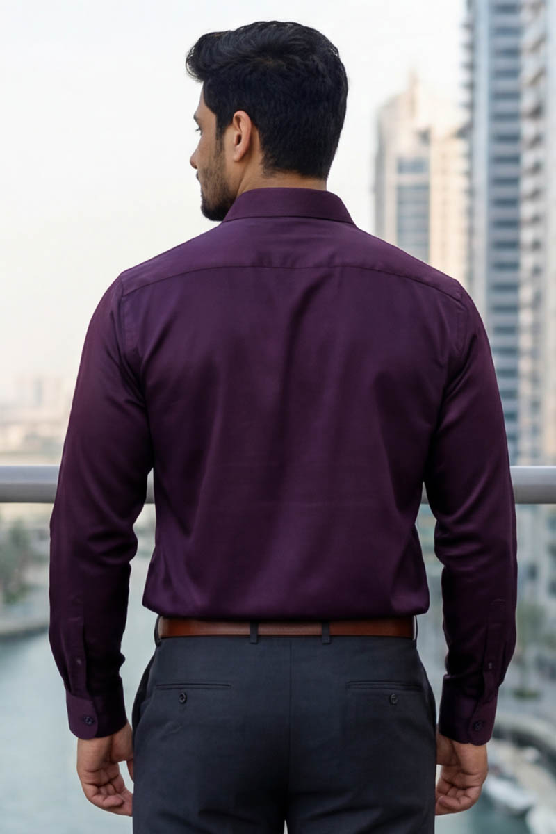 SmartEase Semi-Formal Shirt – Wine - 6