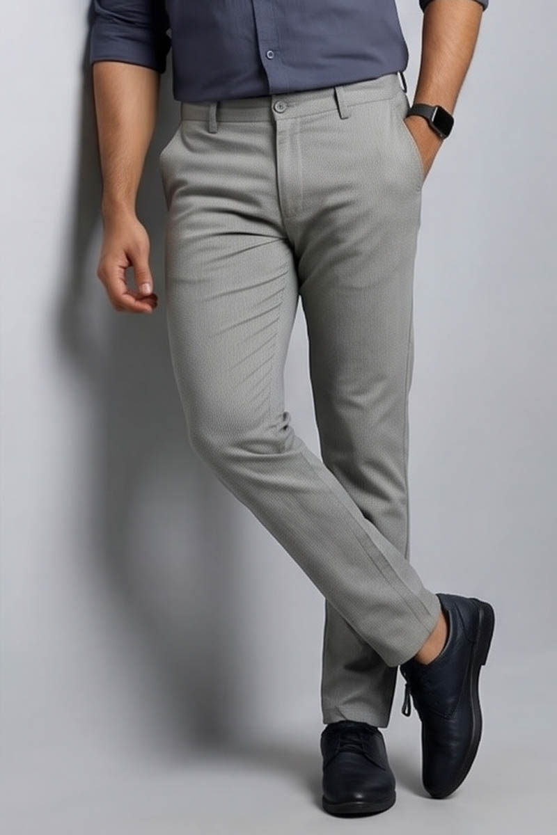 Elegant M-Grey Tailored Fit Pants - M-Grey - 2