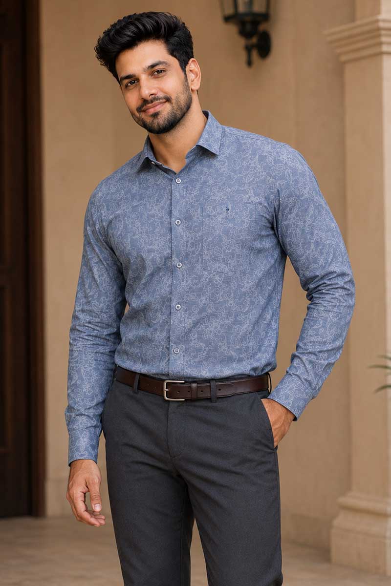 Sapphire Print Shirt  - Blue - 5