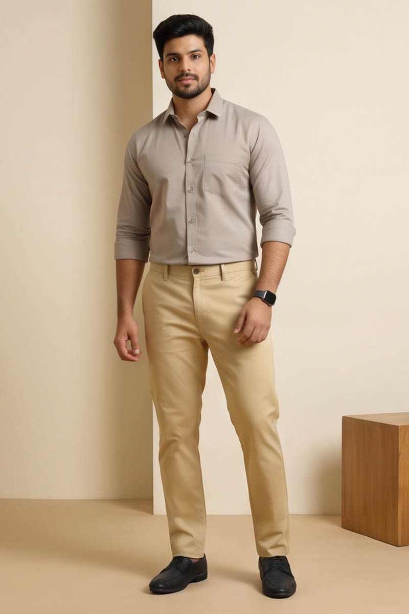 Elite Fawn Office Trousers - Fawn - 3