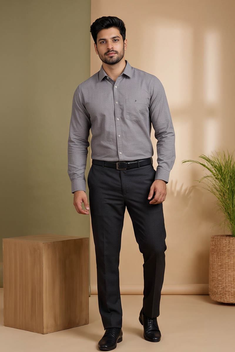 Slate Grey Luxe Shirt -L-Grey - 5