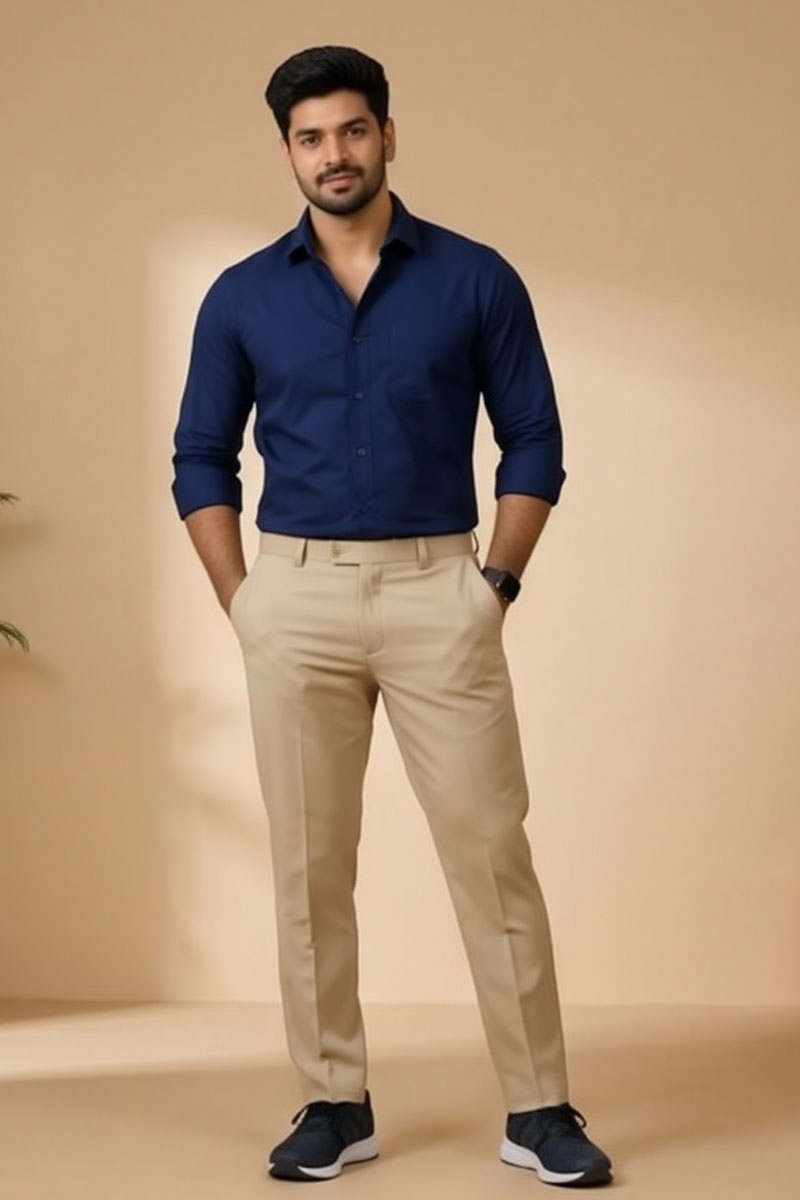 Modern Khaki Business Trousers - Khaki