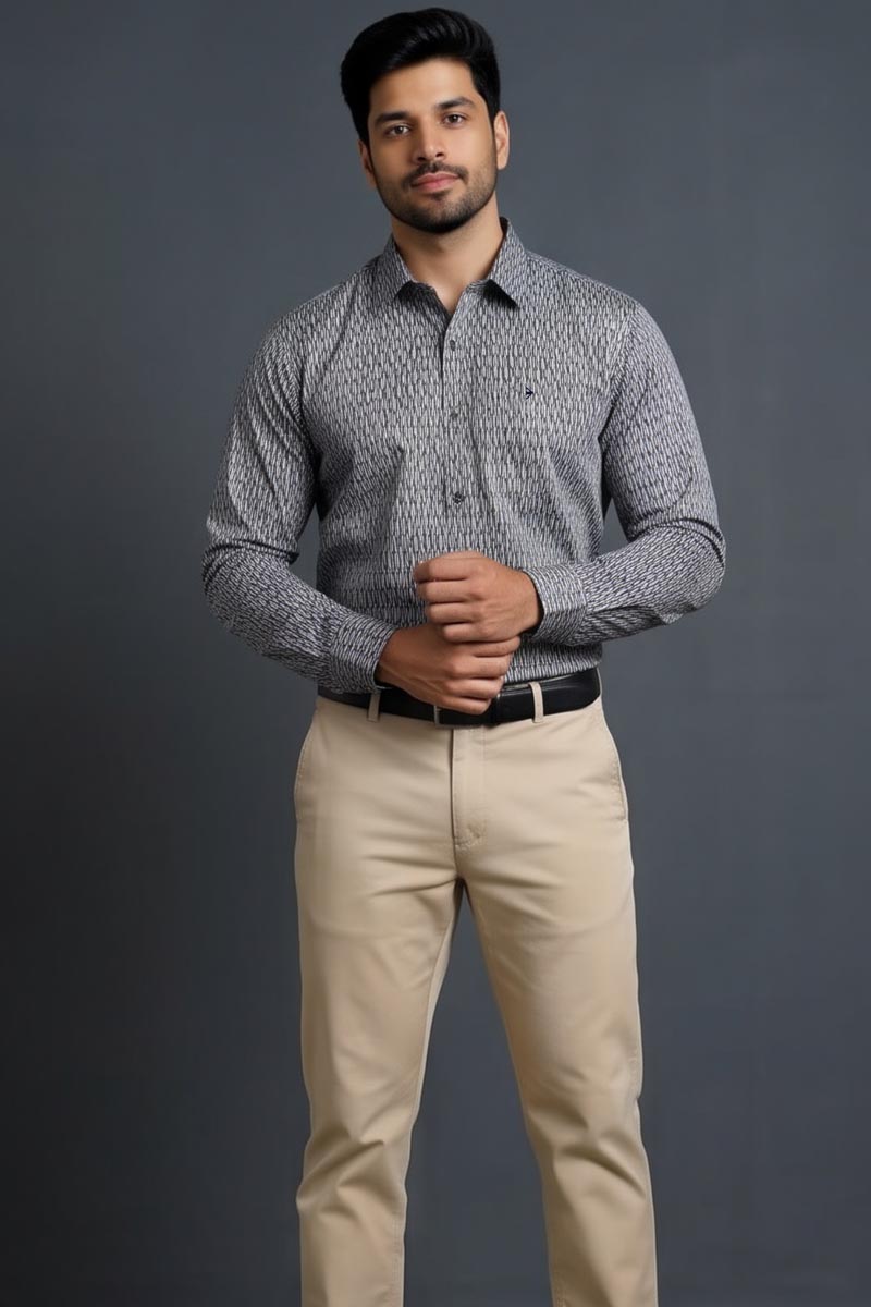 Men's Classic Navy Blue Shirt - 5