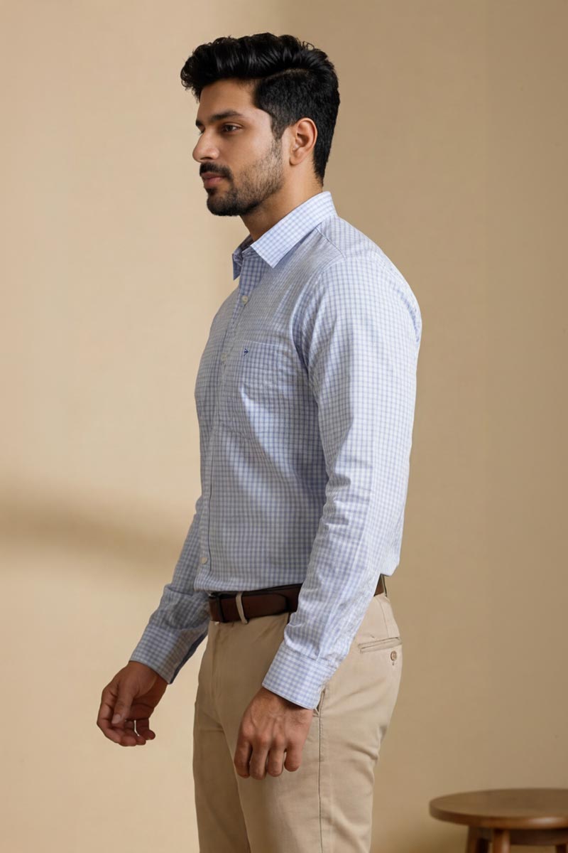 Royal Blue Stripe Classic Shirt - Blue - 5