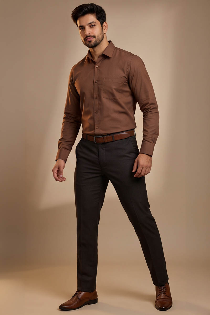 Classic Rust Office Shirt - Rust - 4