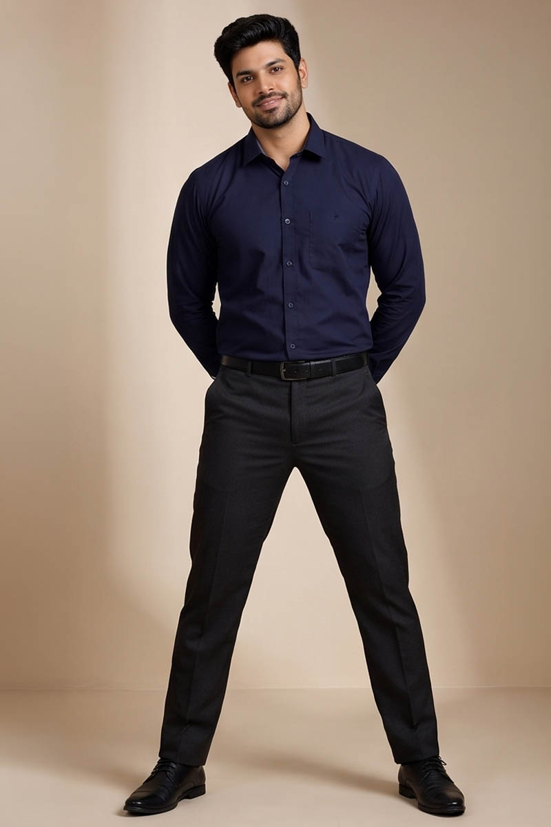 Signature Navy Office Shirt -Navy