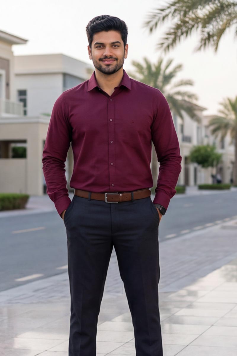 Regal Classic Formal Shirt – Maroon - 2