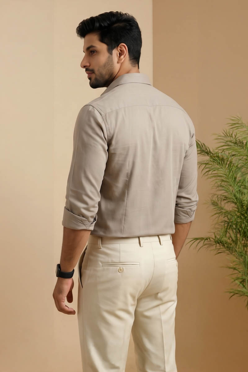 Classic Cream Office Pants - Cream - 4