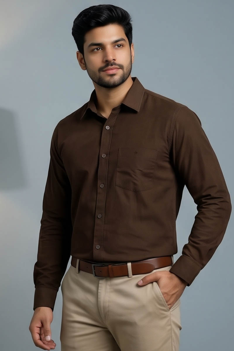 Royal Brown Formal Shirt - Brown - 2