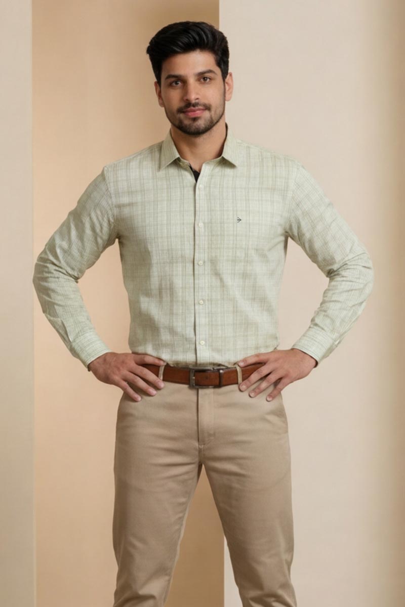 Mint Breeze Check Shirt - L-Green