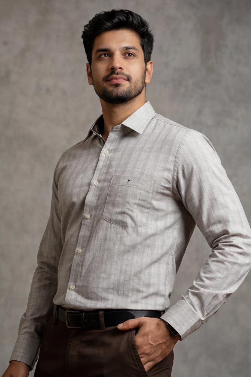Cloud Grey Premium Shirt - L-Grey - 4