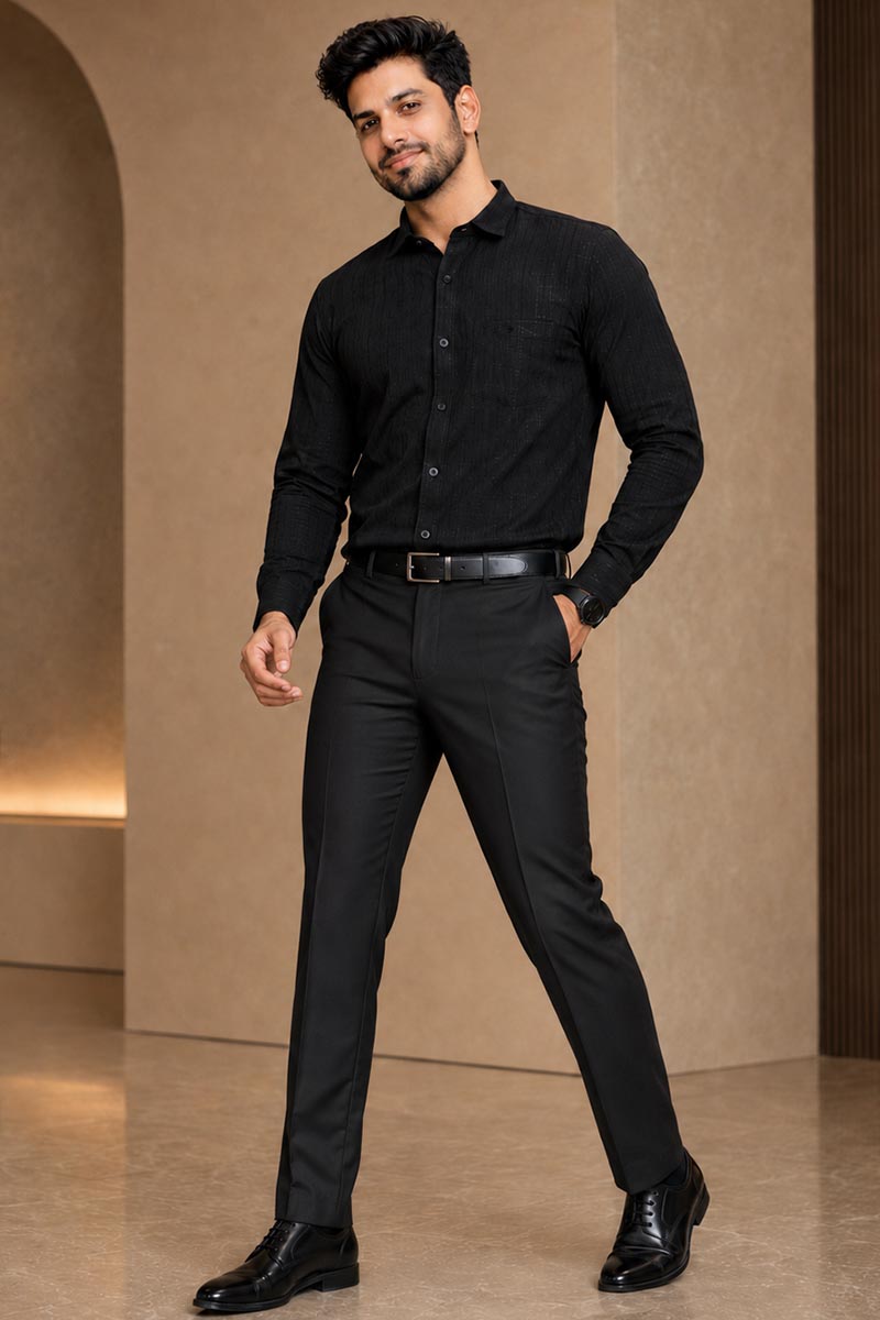 Men’s Black Denim Overshirt - Black