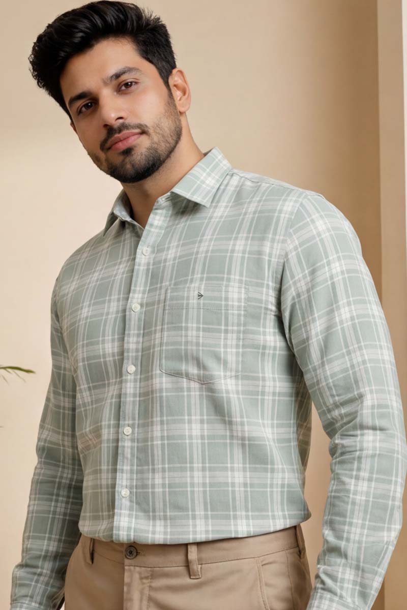 Urban Green Check Shirt - M-Green - 3